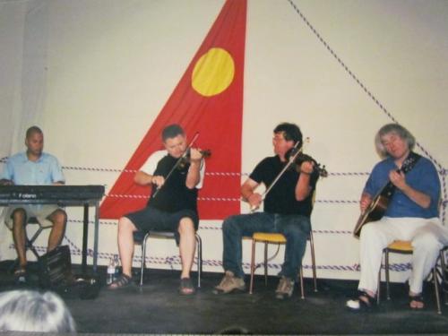 Jamboree - Joel Chiasson on piano, Howie MacDonald & Bertrand Derasp on fiddles & Dave MacIsaac on guitar